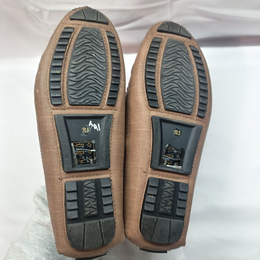 Tahari Jester Mens 10.5‎ Bit Loafers Tan Brown Fabric Driving Moccasins Casual - Picture 7 of 7